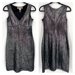 Vintage Necessary Objects Women's Metallic Sleeveless Sheath Dress Black Small